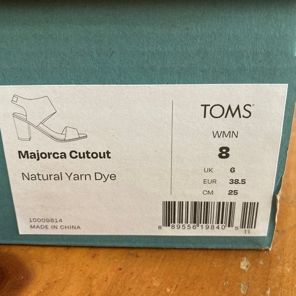 Toms Women's Shoes Majorca Cutout Size 8 - Picture 7 of 7